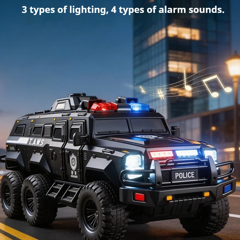 Remote Control Police Car 4WD Off Road Armored Truck With LED Light Siren Sound Large Size  Hobby Toy Vehicle For Adult  2026