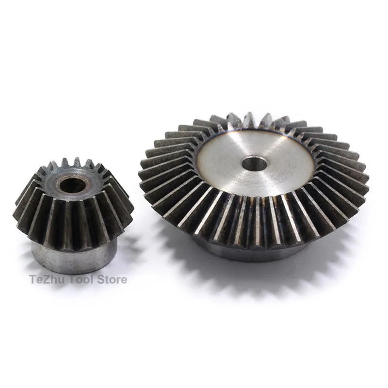 1Set Precision Bevel Gear 1:2 Speed Ratio 90 Degree Transmission Bevel Gear 0.5/0.75/0.8/1/1.5/2/2.5/3 Module Process Bore