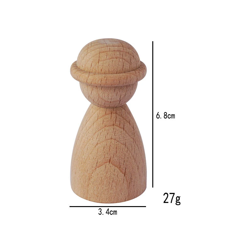 20st Houten Peg Pop Beuken Onvoltooide Houten Vormen Morden Craft Houten Losse Onderdelen DIY Accessoires voor Huisdecoratie
