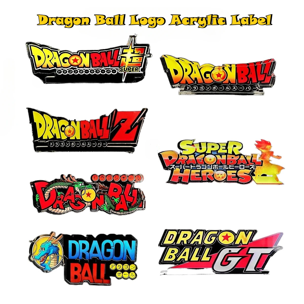 Anime Dragon Ball LOGO Base Whole Transparent  Super Saiyan Stand up Display Board Cartoon Figures Decorations Model Toys Gift