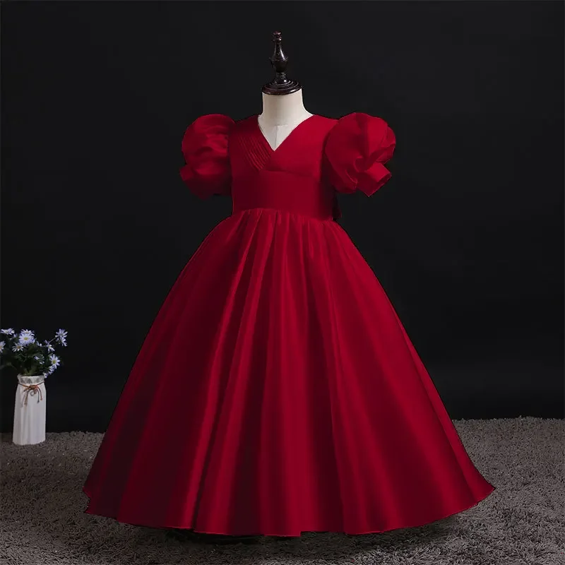 Robe de demoiselle d'honneur pour enfants, robe de princesse pour enfants, robe blanche pour enfants, fête de mariage et de baptême, 6 ans, 8 ans, 10 ans, 12 ans