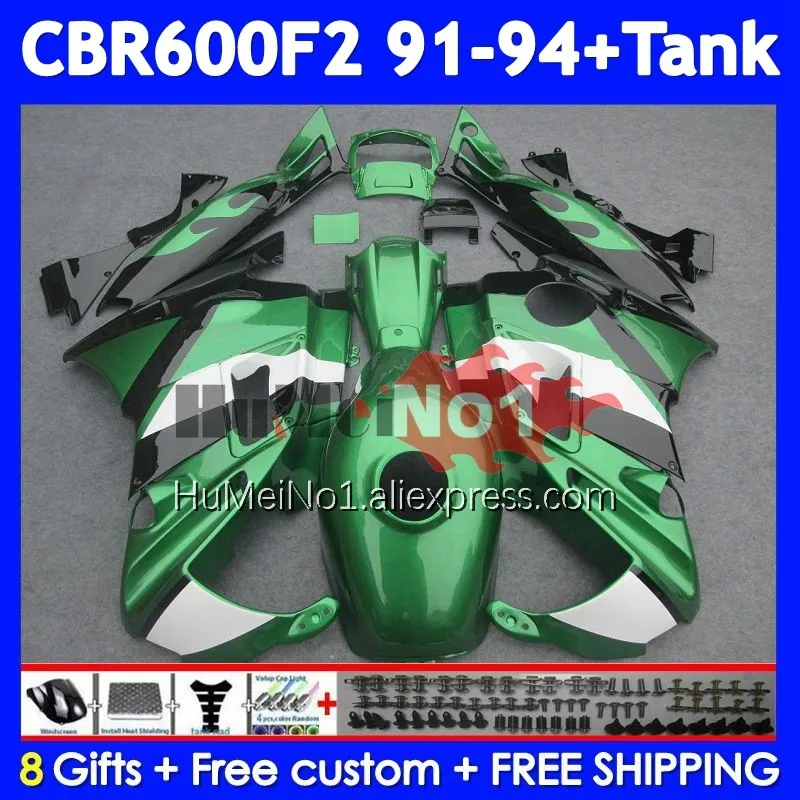 Body+Tank For HONDA CBR 600F2 600 F2 White green CBR600F2 91 92 93 94 37No.34 CBR600FS CBR600 F2 FS 1991 1992 1993 1994 Fairing