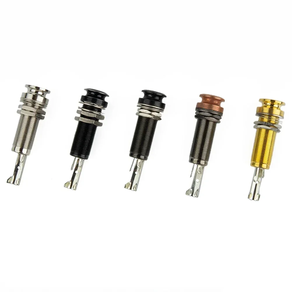 Threaded Cylinder Output Strap EndPin For Electric Guitar Bass Endpin Jack Output Jacks 6.35mm Stereo 1/4Inch Socket Plug