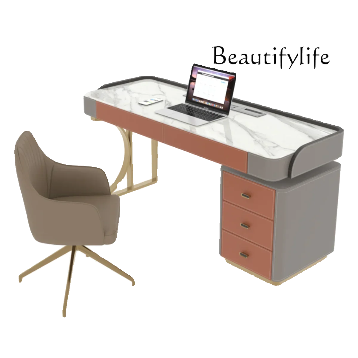 Nordic medieval solid wood saddle leather desk Home minimalist desk   escritorio gaming   طاولة قيمينق   standing desk