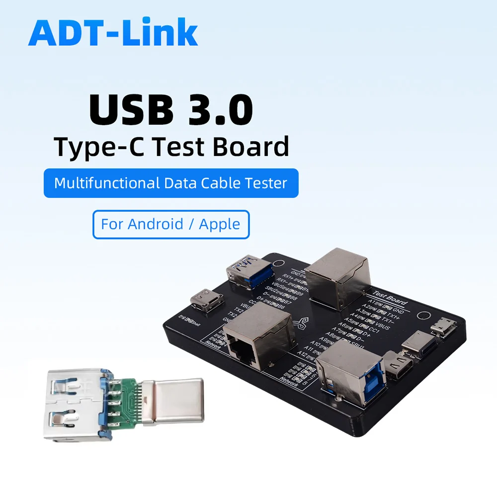 ADT-Link Multifunctional USB Data Cable Tester USB USB-C 3.0 Type-C  Fast Charging Cable Test Board for Android IPhone Upgrade