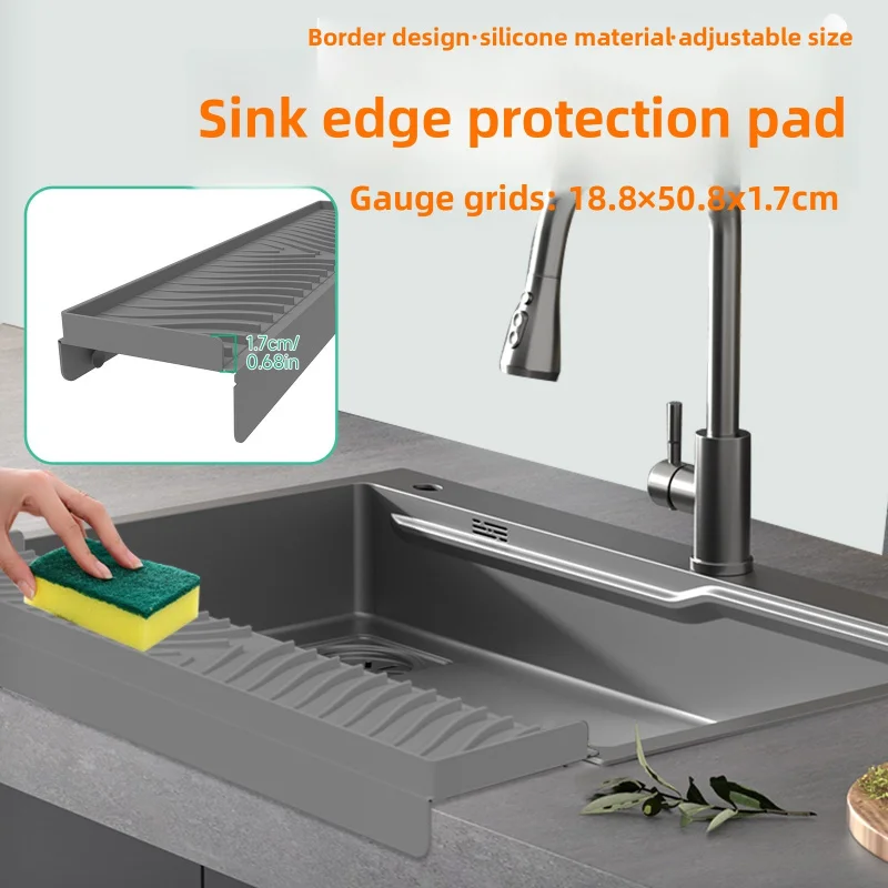 

Silicone splash-proof water barrier for washing dishes and vegetables, suction cup type kitchen