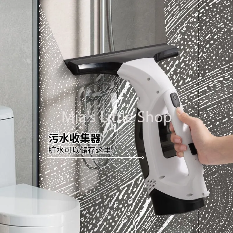 Mini Electric Window Cleaner, Handheld Glass Wiper with Strong Suction and Water Absorption