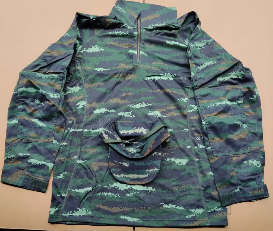 

Chinese Tiger Stripe Camoufage Uniform Summer Include Tops Pants Hat