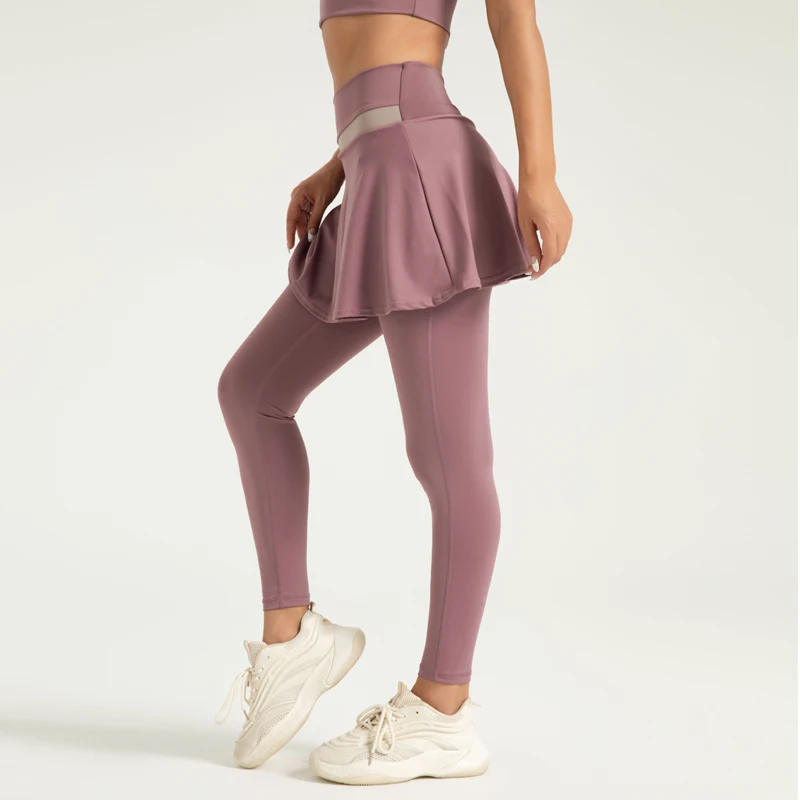 Sports Yoga Tennis Skirts High Waist Fake Two Pieces Sports Leggings Quick-Dry Gym Running Badminton Tennis Skirt Women Clothing