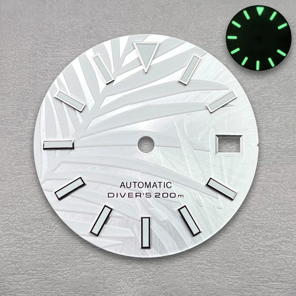 28.5 مللي متر جودة عالية S شعار NH35 الطلب أوراق الخيزران الهاتفي مناسبة لحركة NH35/NH36 3/3.8/4.2 الساعة تاج NH35 اكسسوارات #3