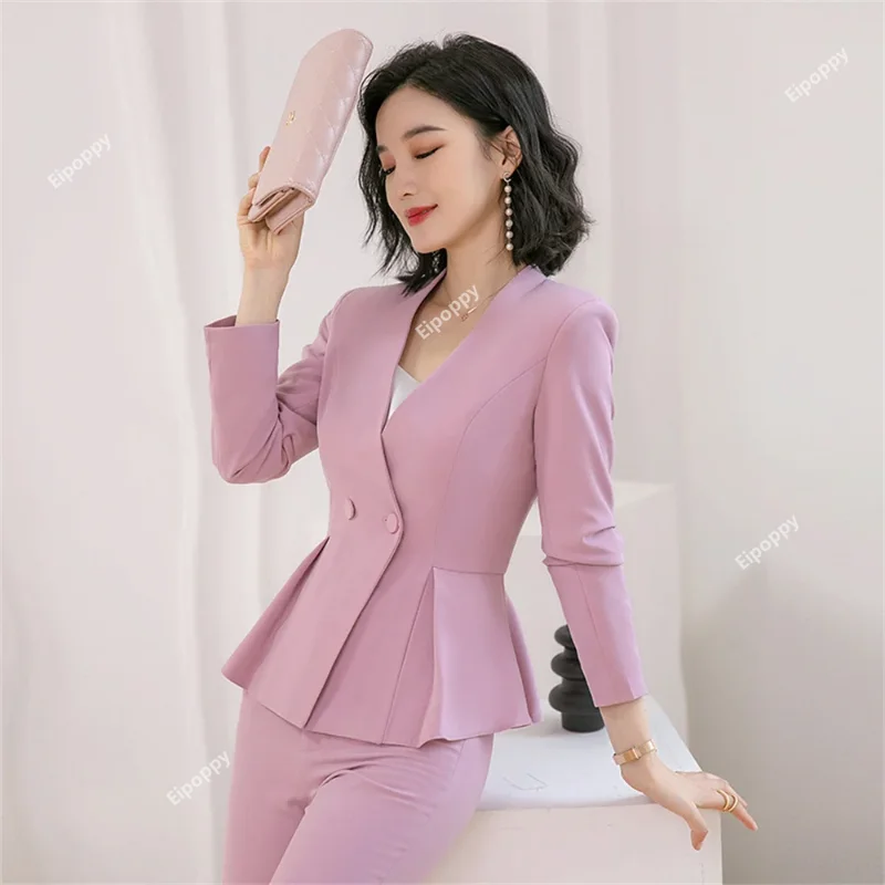 Elegant Women\'s Blazer Skirt Sets 2024 New in Business 2 Piece Short Sets Work Wear Office Formal Ladies Jacket suit with skirt