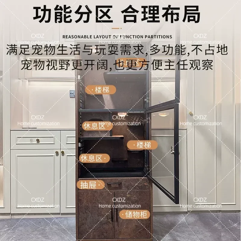 Chinchilla Cabinet Cage Solid Wood Villa Cage Aluminum Bag Border Anti-gnawing and Bite-resistant Pet Air Conditioning
