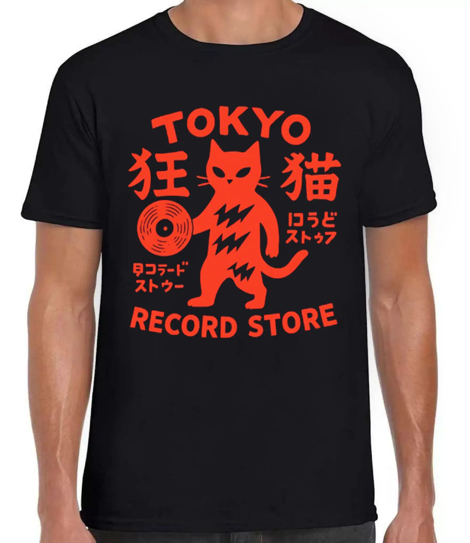 Magasin De Disques De Tokyo estampado gráfico verano Otoño Invierno camiseta De manga corta para hombres y mujeres Casual suelta al aire libre