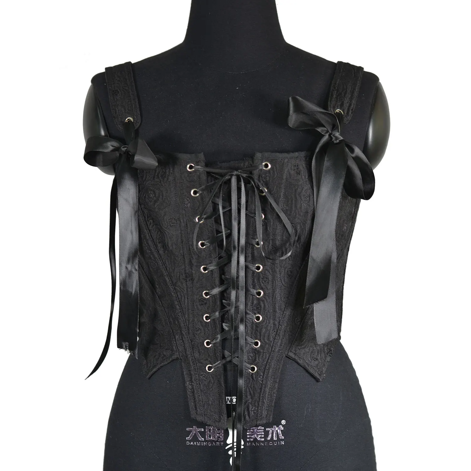 

Women's Gothic Corset Vest Women Strappy Jacquard Crop Top Summer Slim Fit Camisole Bustier