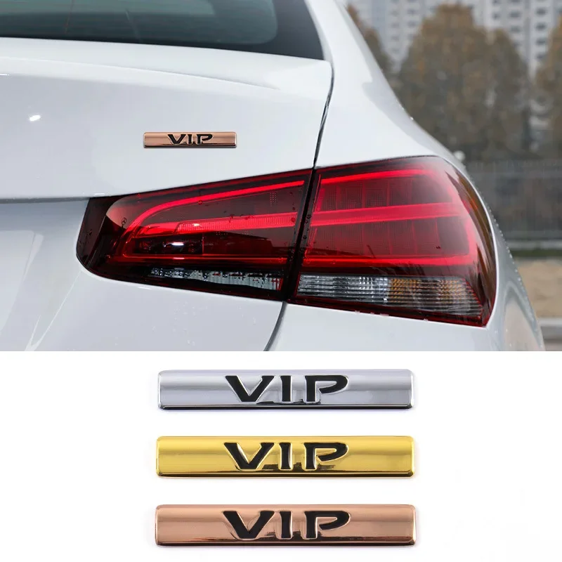 Car VIP Emblem Badge Auto Body Trunk Sticker Decal Accessories for Hyundai Ford Volvo Volkswagen Peugeot Tesla Mazda Skoda KIA