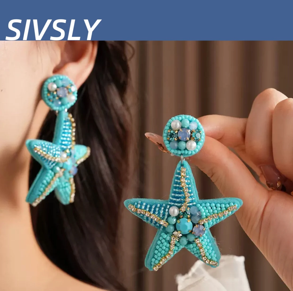 

Vacation-style bestseller: round star earrings, high-end, design-oriented, luxurious, over-the-top ear accessories for women.