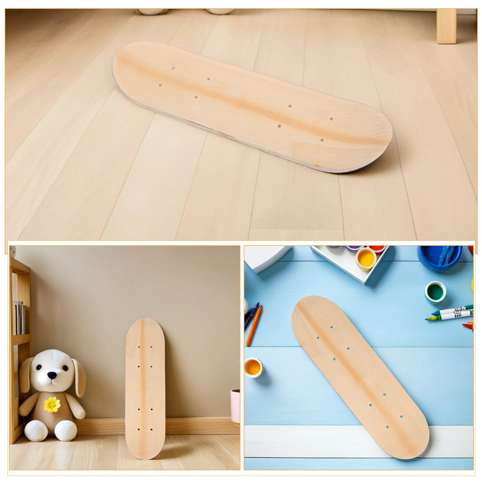 3 قطع من لوح التزلج العادي للرسم 7 طبقات من الخشب للأطفال لوحة رسم يدوية للتزلج الإبداعي للاستخدام في الفناء الخلفي