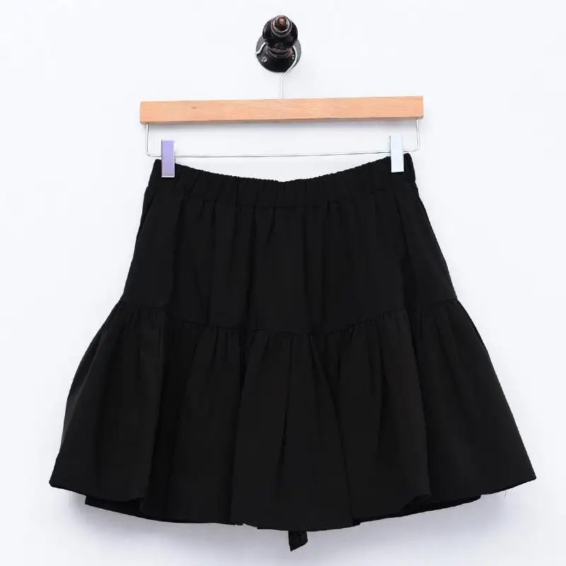 Women Boho holiday high waist mini skirts Cute solid beach female skirts  plus size cotton linen Korean sexy skirts