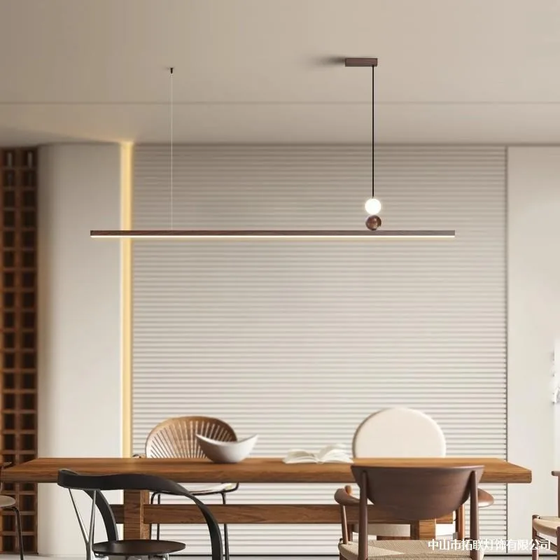 Minimalist vintage style single-row dining room pendant lamp, vintage designer long strip study dining table, bar counter, tea r