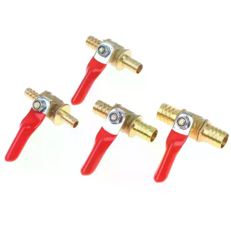 1Pcs Pipe Fittings 6mm 8mm 10mm 12mm Hose Barb Inline Brass Water Oil Air Gas Fuel Line Shutoff Ball Valve DIY Accessories