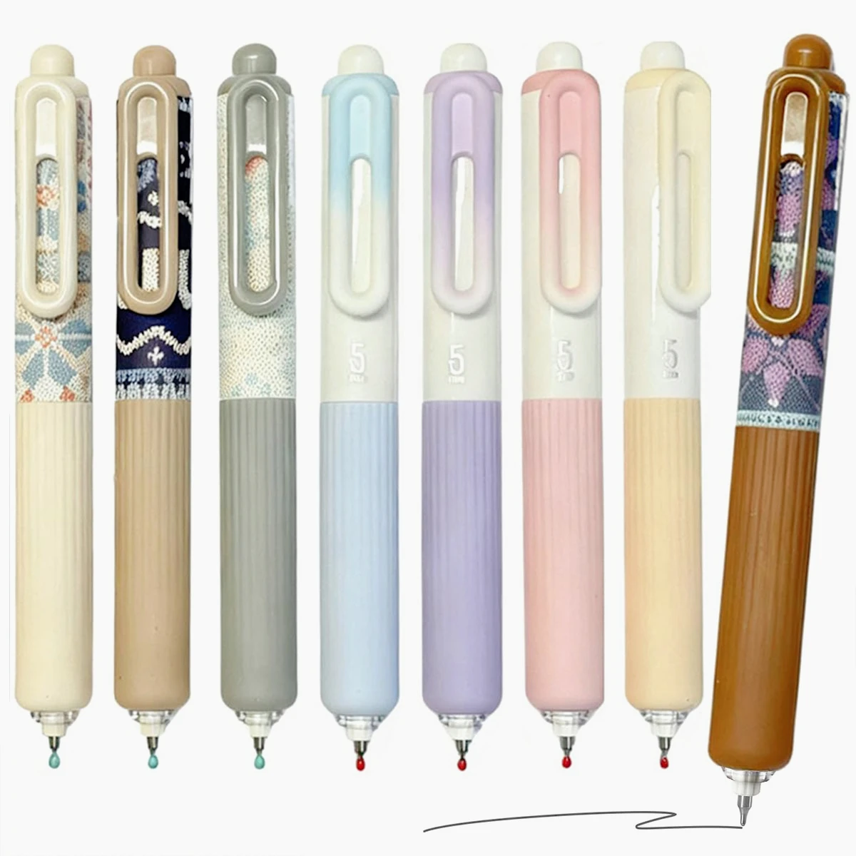 4pcs Retractable Short Fat Gel Pens, Black Ink Comfort Grip Pocket Pens for Arthritis Hands, School Office Writing Supplies