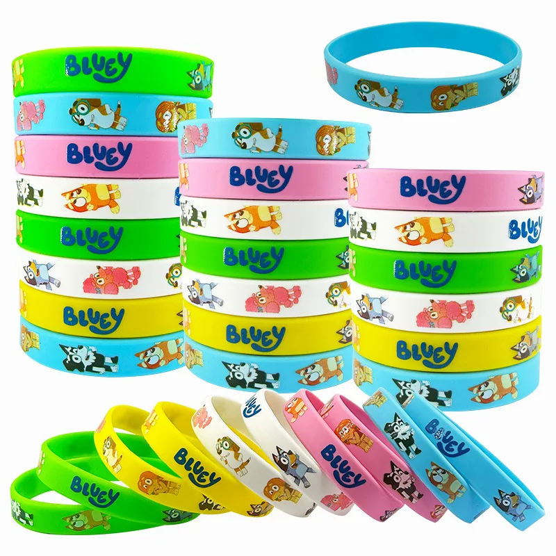 Bluey Bingo Anime Peripheral Accessories Cartoon Pattern Sports Bracelet Silicone Bracelet Wrist Strap Children Toys Gift