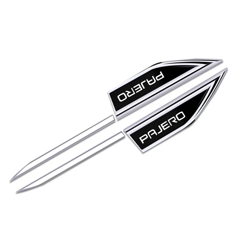 2pcs for Pajero Car Side Doors Blade Car Metal Sticker Exterior Decorative Decals Modification Car Accessories