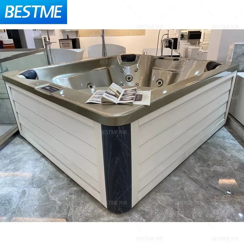 4-6 Person Large Space Outdoor Spa Bathtub Acrylic Surround Jet Whirlpool Function Hydro Spa Hot Tub Bathtub Big Size