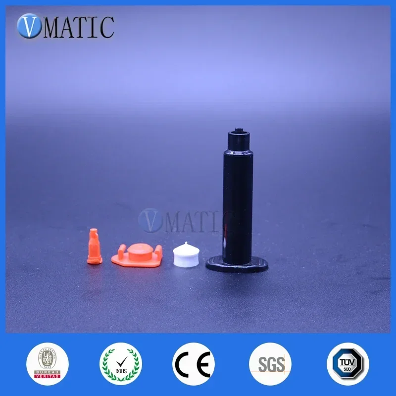 ‌5ml Air-Powered Syringe Kit | Black Pneumatic Barrel for Industrial Adhesive/Resin/Lubricant Dispensing (Piston + Cap Set)‌