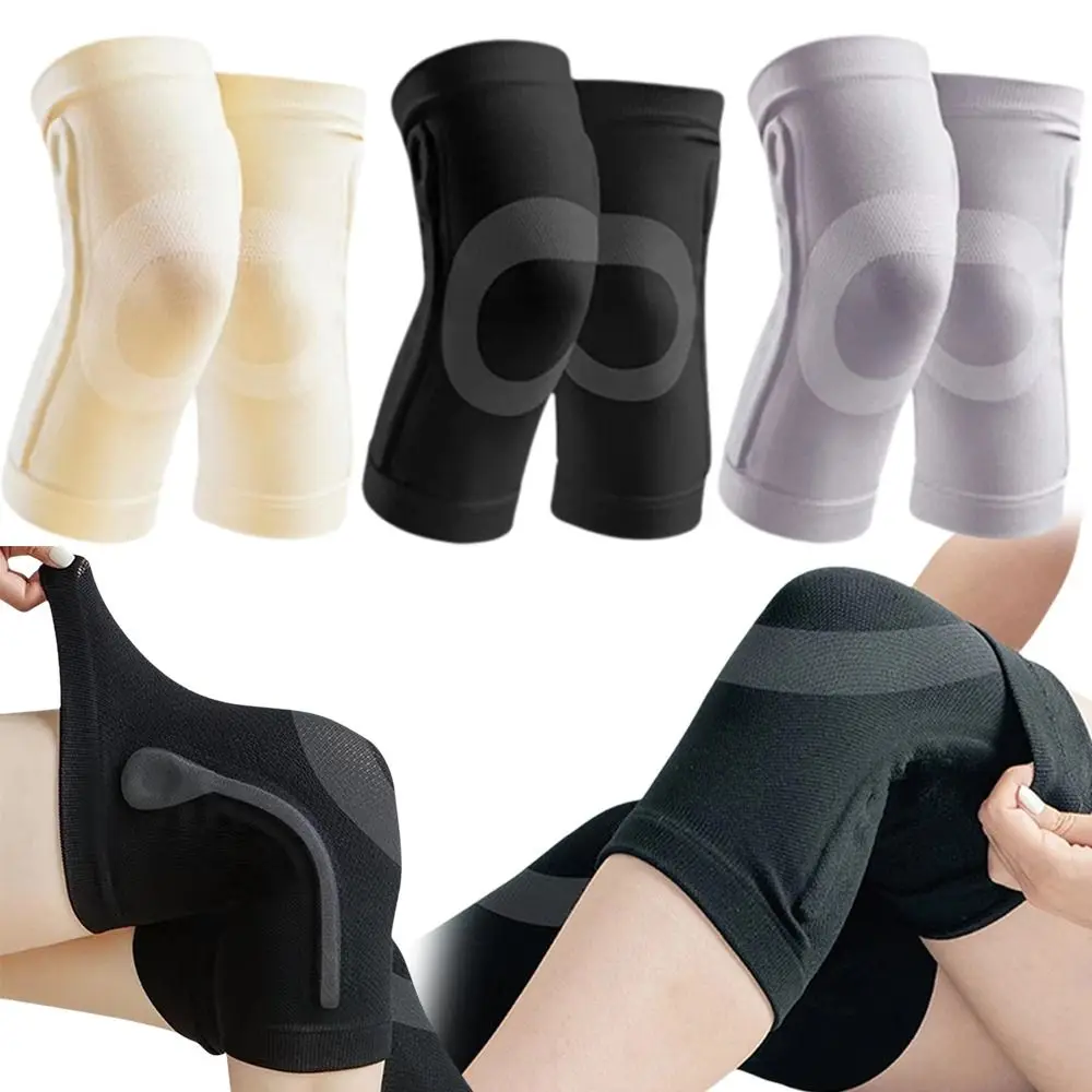 1Pair Nylon Knee Brace Spring Support High-ventilation Compression Sleeve Support Cold Protection with Side Stabilizers