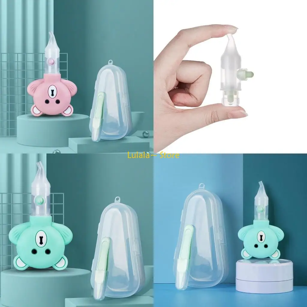 

Y4QA детский назальный аспиратор с мультяшным медведем, силиконовый детский безопасный очиститель носа, вакуумное всасывающее