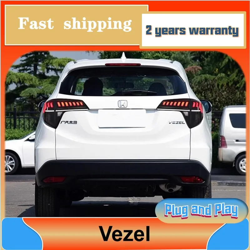 Car Styling for Honda Vezel Tail Light 2015-2021 HRV Taillight Rear DRL Turn Signal Fog Brake Reversing