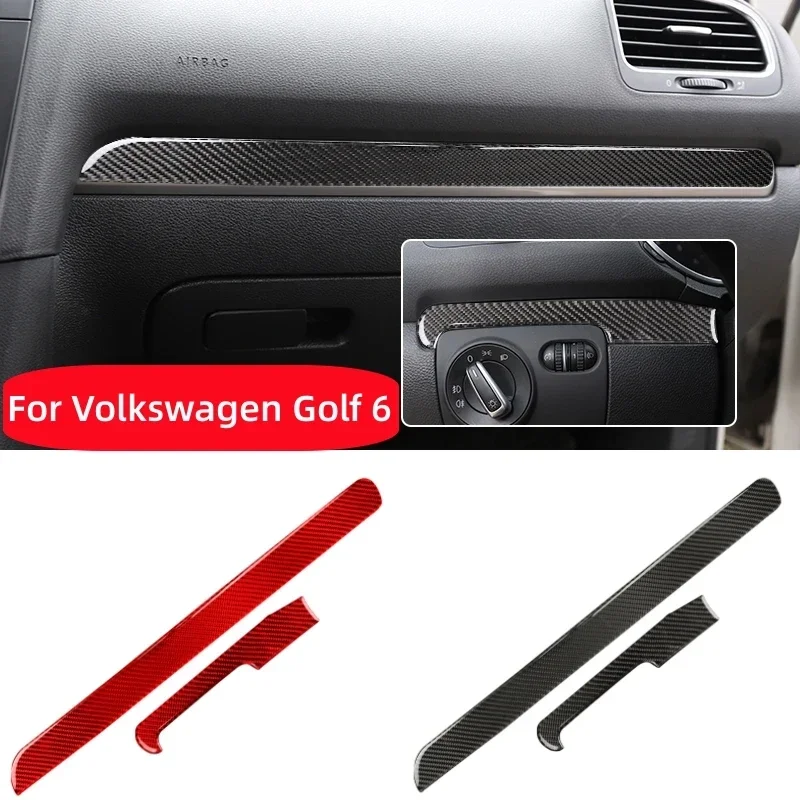 For Volkswagen Golf 6 Gti R MK6 2008-2012 Carbon Fiber Center Console Dashboard Cover Protection Trim Sticker Car Accessories