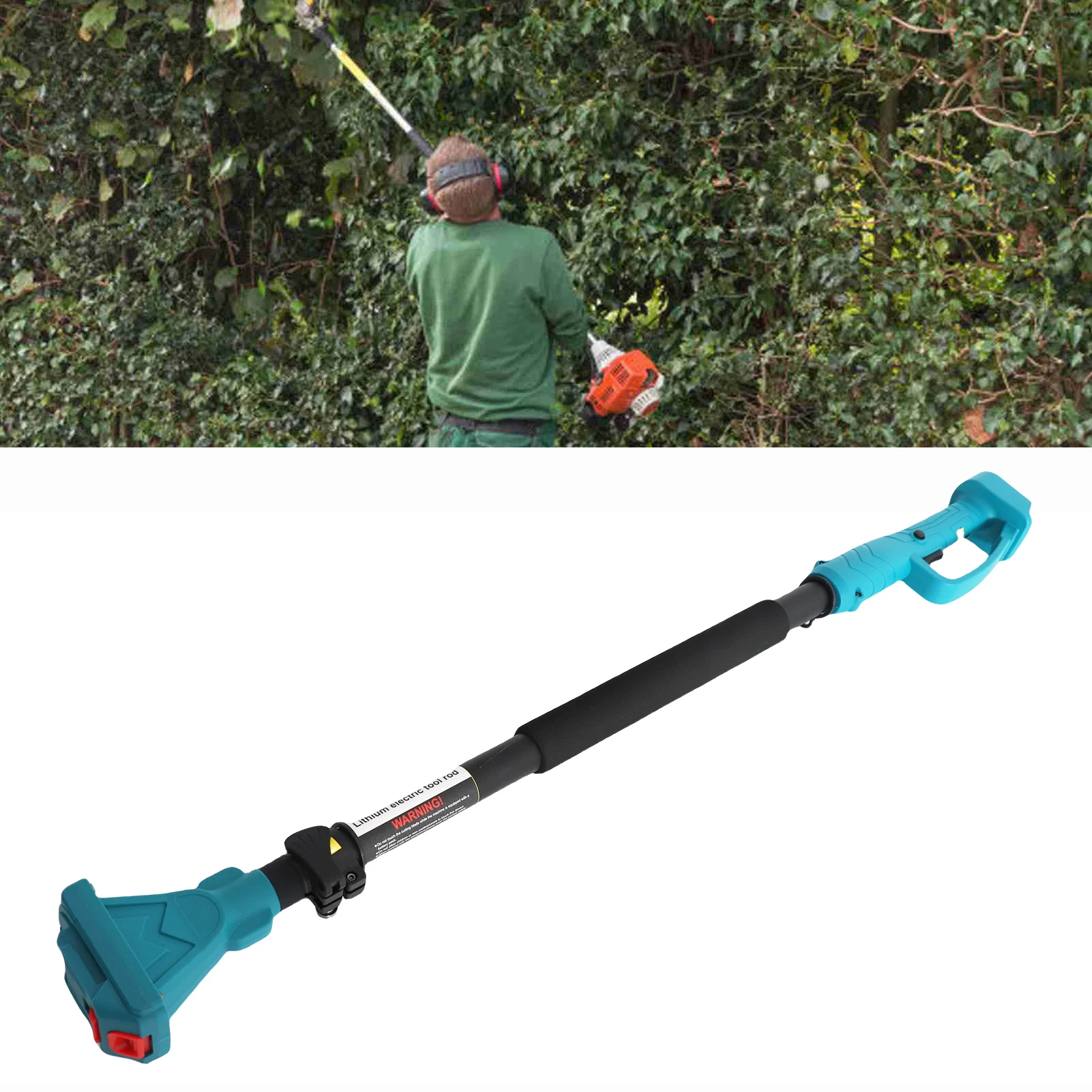 Cordless Pruning Shears Extension Pole Anti Slip Handle Electric Tree Pruner Pole 4.92 Ft Length for Garden