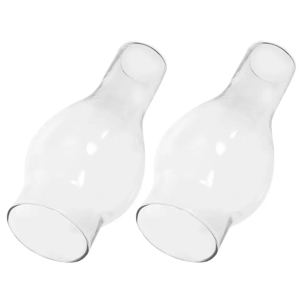 2Pcs Oil Lamp Glass Shade Vintage Lamp Shade Small Clear Chimney for Coal Oil Lamps Retro Lighting Decoration