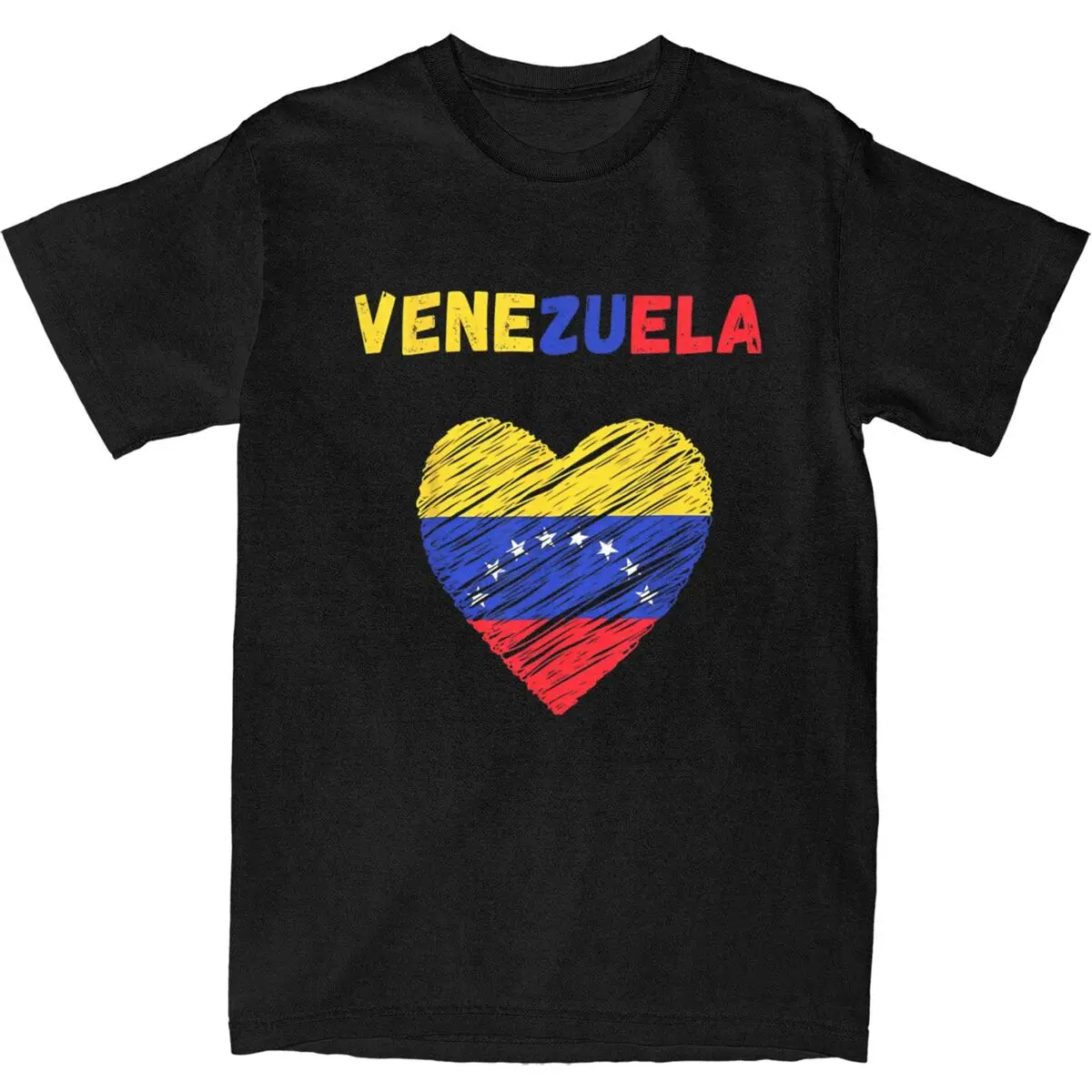 Venezuela Flag Holiday Venezuela Heart Venezuelan Flag 100% Cotton T-Shirts Fashion Tshirt for Man Design Short Sleeve Clothes