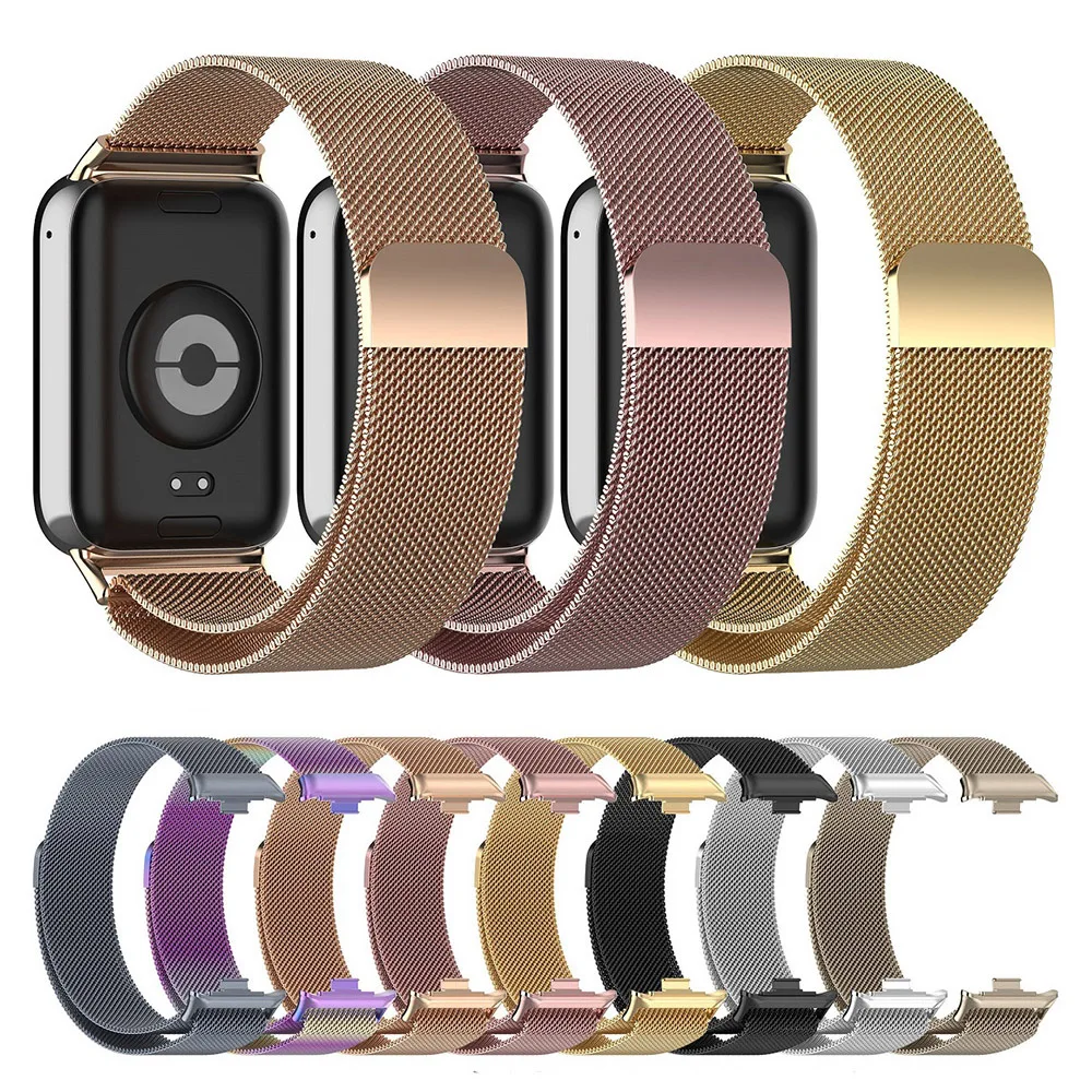 Stainless Steel Strap For Redmi Watch 4 5 6 Milanese Loop Band For Xiaomi Mi Band 8 Pro/9 Pro Bracelet Wristband image 2