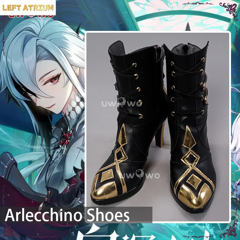 

LAST BATCH UWOWO Game Genshin Impact Cosplay Fatui Harbinger The Knave Arlecchino Costume Shoes Boots