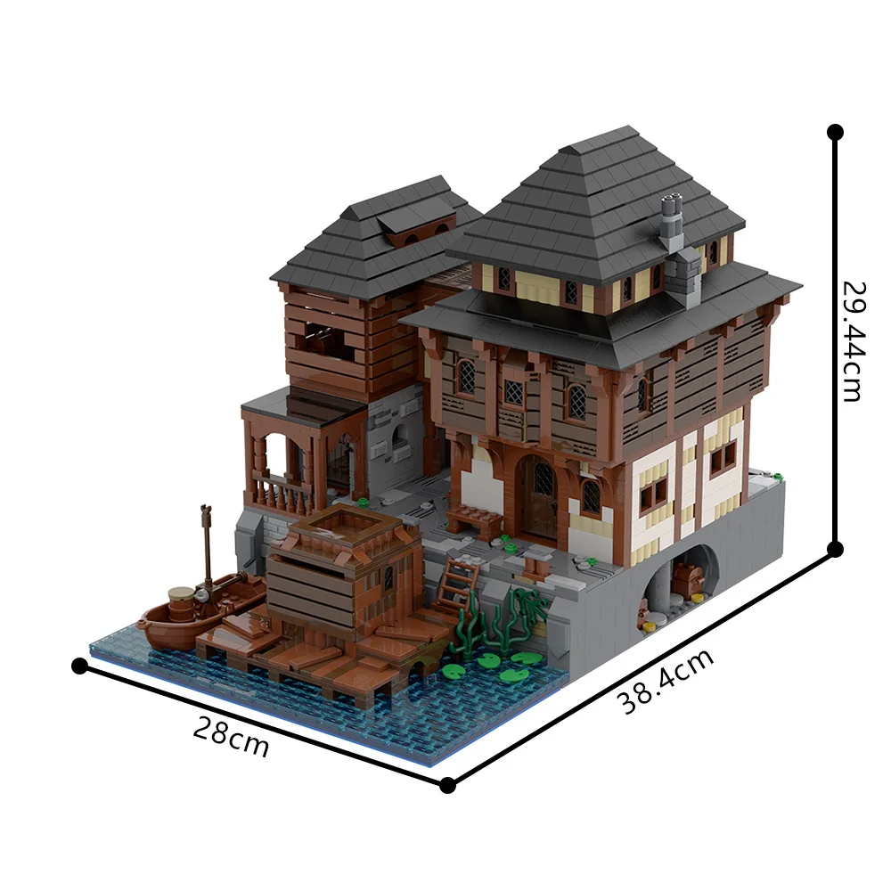 

MOC Port Tavern Building Block Modular Pirates Harbor Bricks