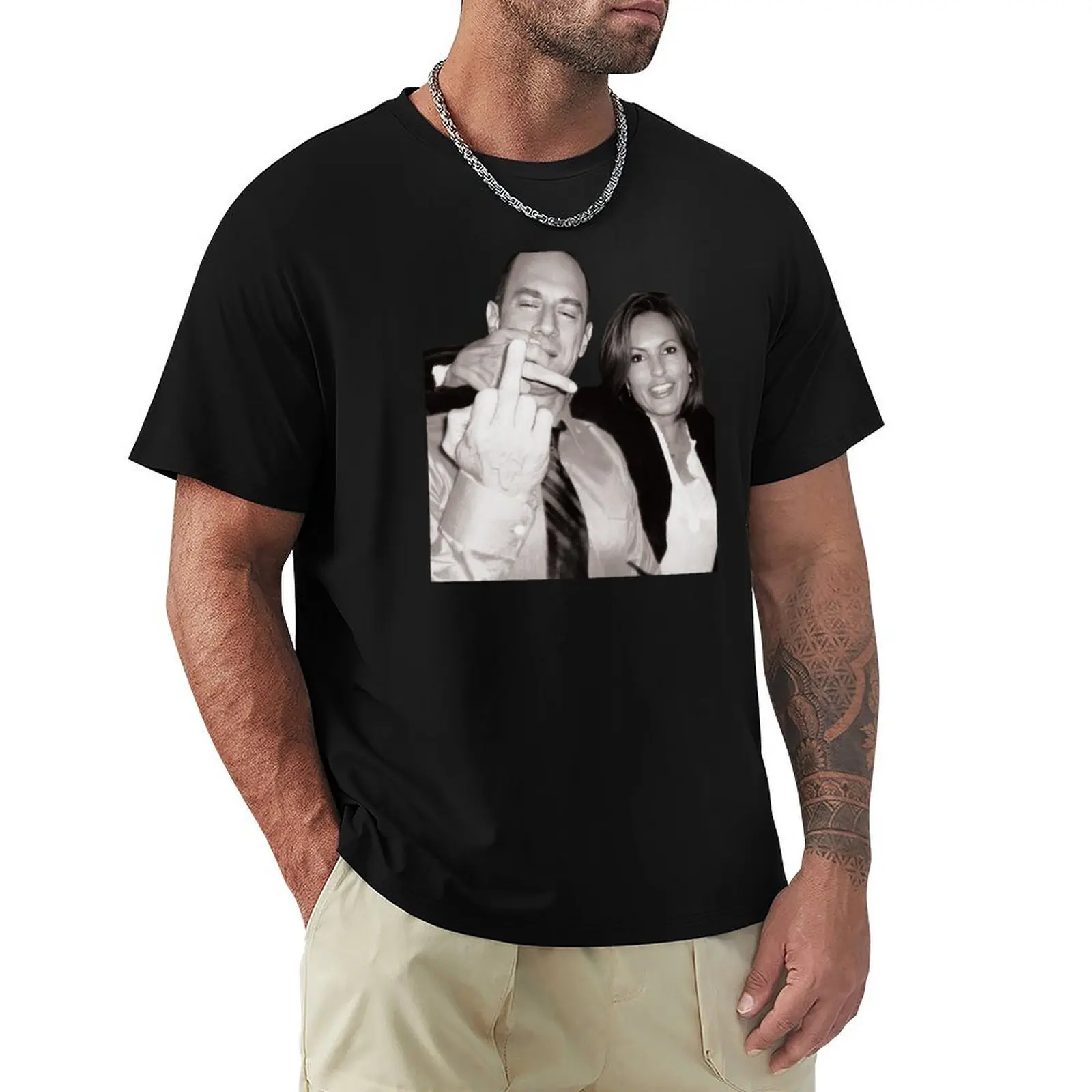 Olivia Colors SVU And Benson Elliot Stabler T-Shirt t shirts for man pack cotton T-Shirt