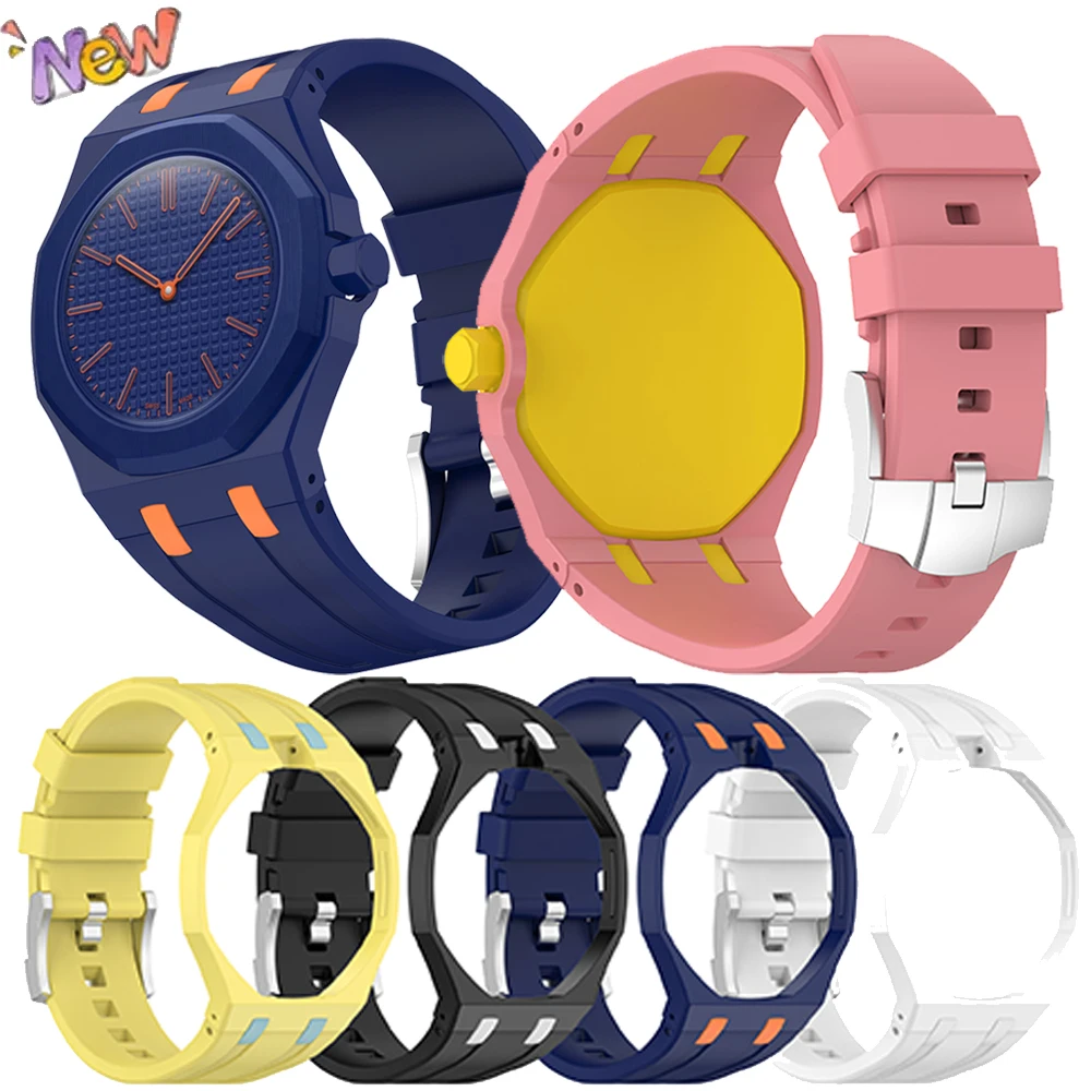 PC-Gehäuserahmen + Silikonarmband für Swatch X AP Royal Pop Changer zu 2-in-1 integriertem Konvertierungsset, Armband, Uhrenarmband, Zubehör