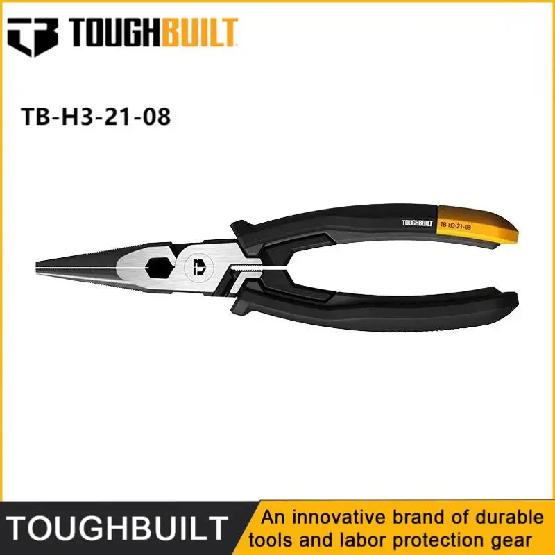 

Плоскогубцы с заостренными губками ToughBuilt TB-H3-21-08, 8 дюймов — промышленного класса, многофункциональные, прецизионные, для точного захвата, ручной инструмент
