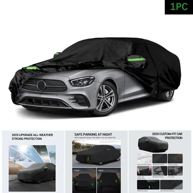 

Waterproof Car Cover with Zipper Door for Snow Rain Dust Hail Protection For 2006-2025 Mercedes Benz E-Class Sedan E300 E350
