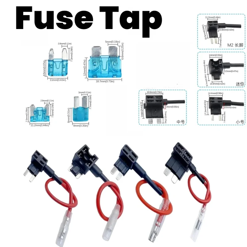 Car Fuse Tap Adapter Add‑a‑circuit Fuse Holder Mini/Standard Micro2 Auto Fuse Tap Wire Harness For Car Circuit Modification