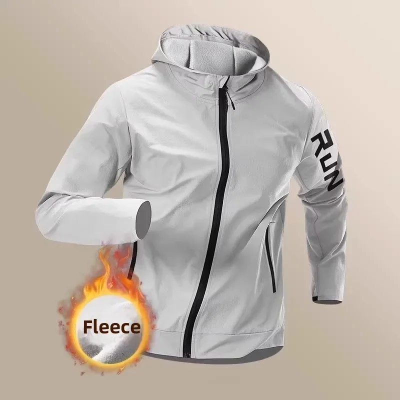 メンズ防風・防水ランニングジャケット：秋/春のスポーツ、トレーニング、サイクリングに最適