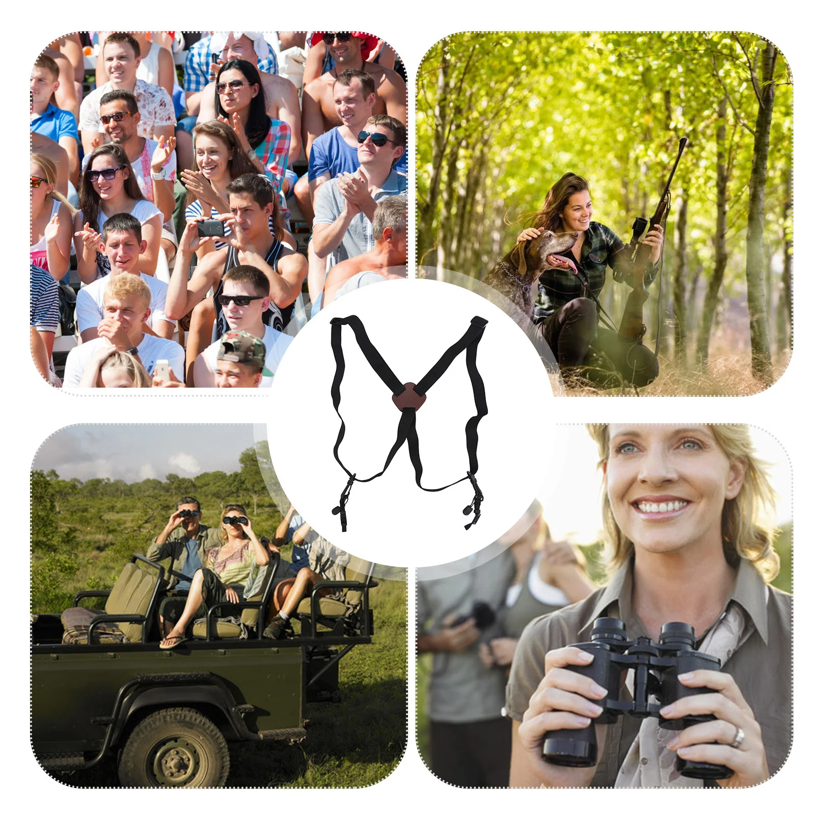 

Adjustable Outdoor Binocular Chest Strap Decompression Non-Bounce Comfortable Strap for Hunting Hiking Camping