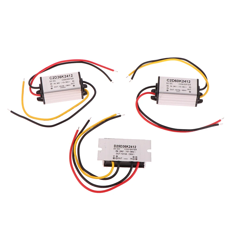 24V To 12V 3/5A 15 36V DC Step Down Converter Voltage Regulator Power Supply For LED Light Car Truck Boat