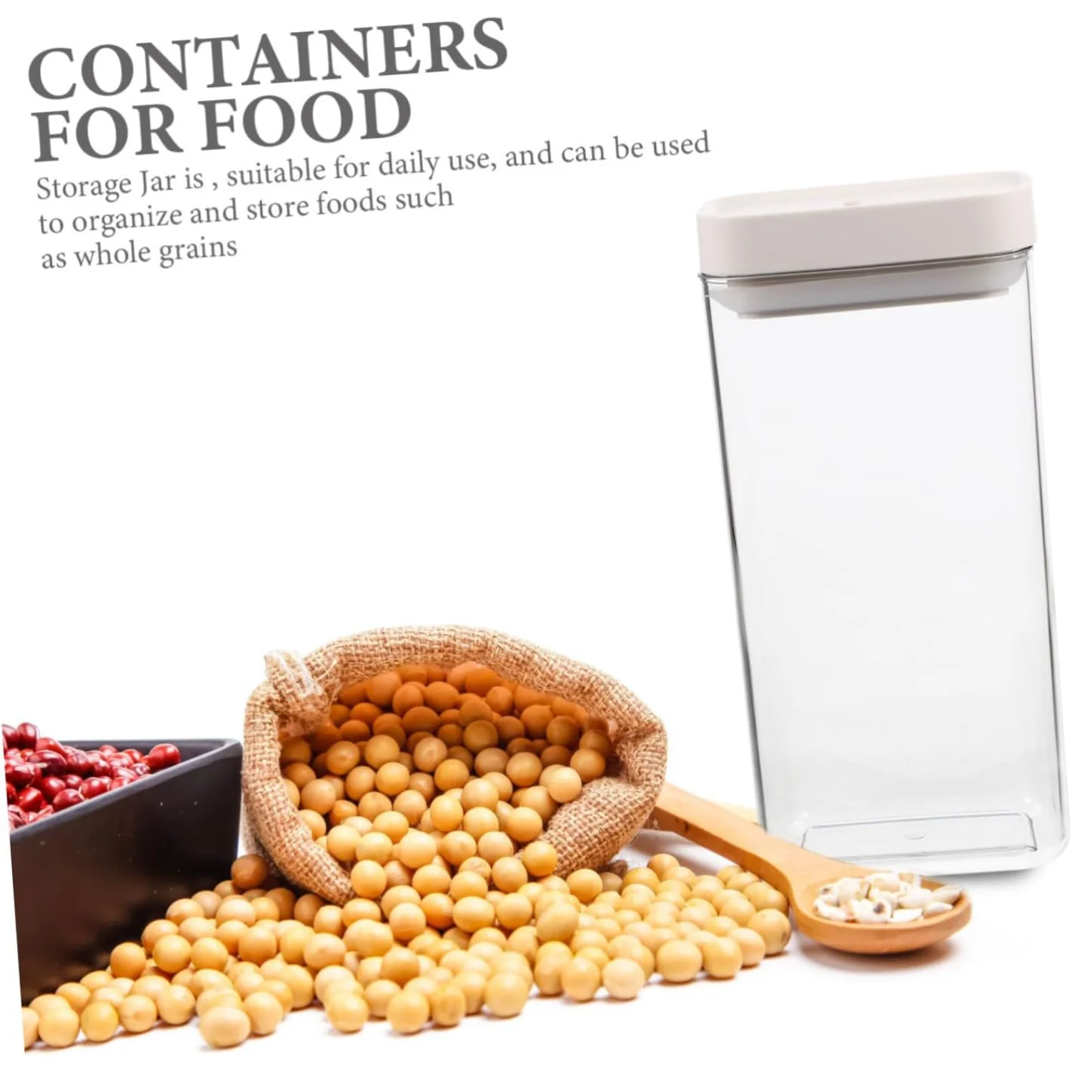 Sealed Jar Containers with  Sugar Cereal Containers Grains  Jar Cereal Jar  Containers Food Rice  Container   Spices White
