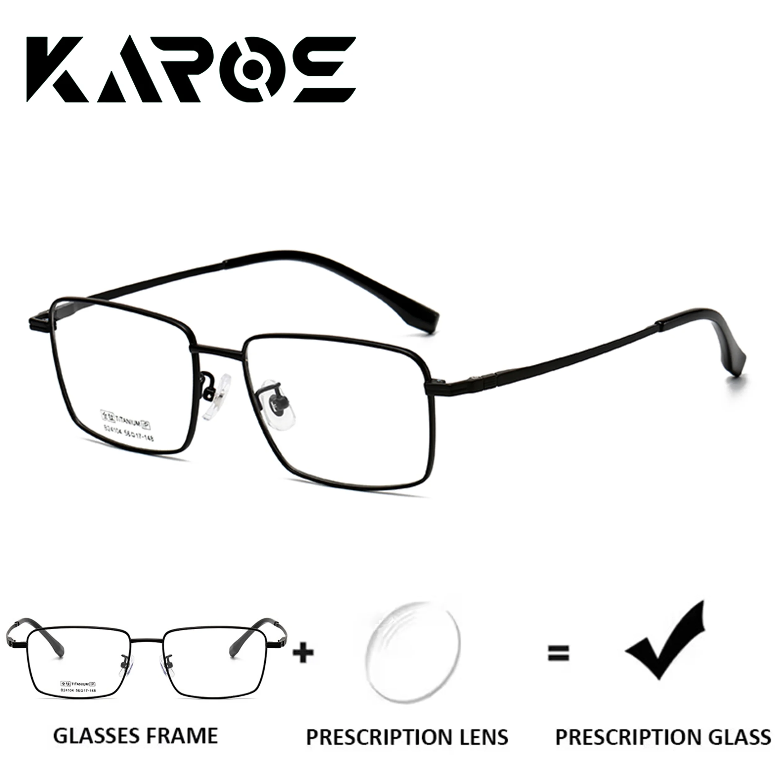 

KAROS Minimalist Prescription Glasses Pure Titanium Frame Custom Made Optical Lenses Thin And Light Eyewear For Men And Women