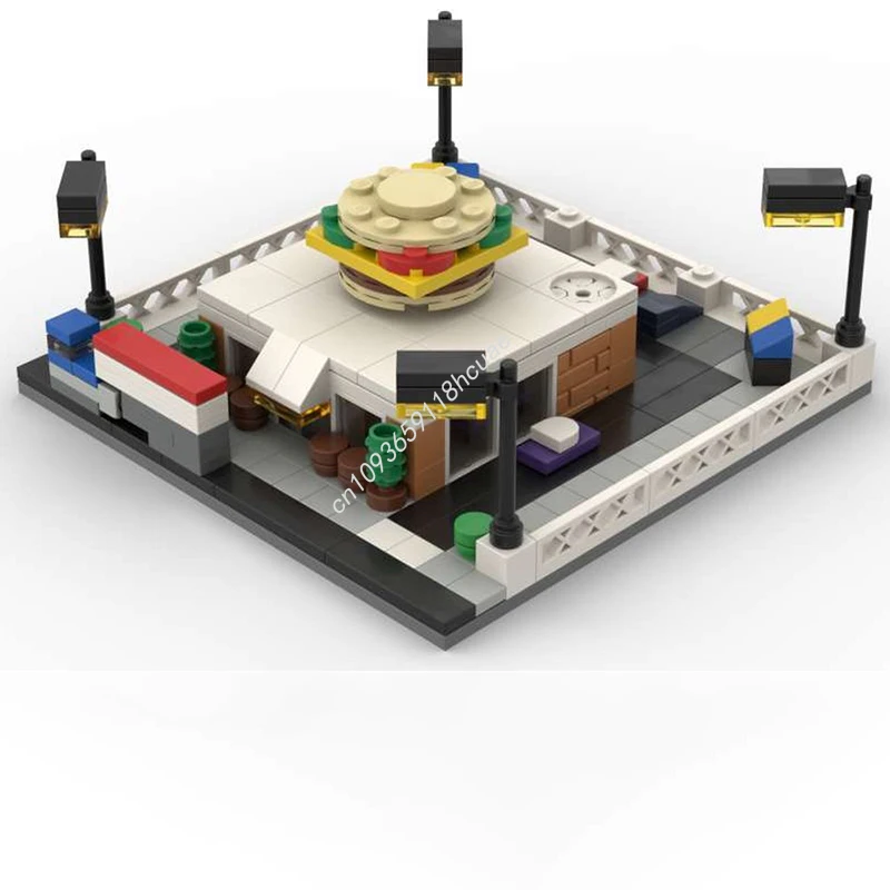 

246pcs MOC Modular Restaurant Building Mini Model blocks Kids DIY craft toys idea creative Assemble Architecture Christmas gifts